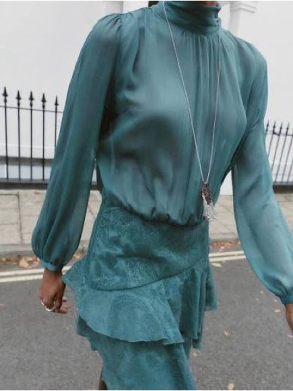 Zara Combination Ruffled Mini Dress